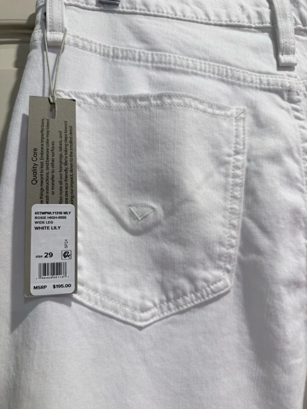 NWT Hudson High Rise Wide Leg Rosie white lily  jeans - Picture 6 of 6